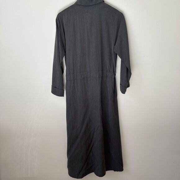 Elle Grey Womens Midi Shirt Dress Gray M Collared Utility Belted Minimalist NWT - Picture 10 of 16